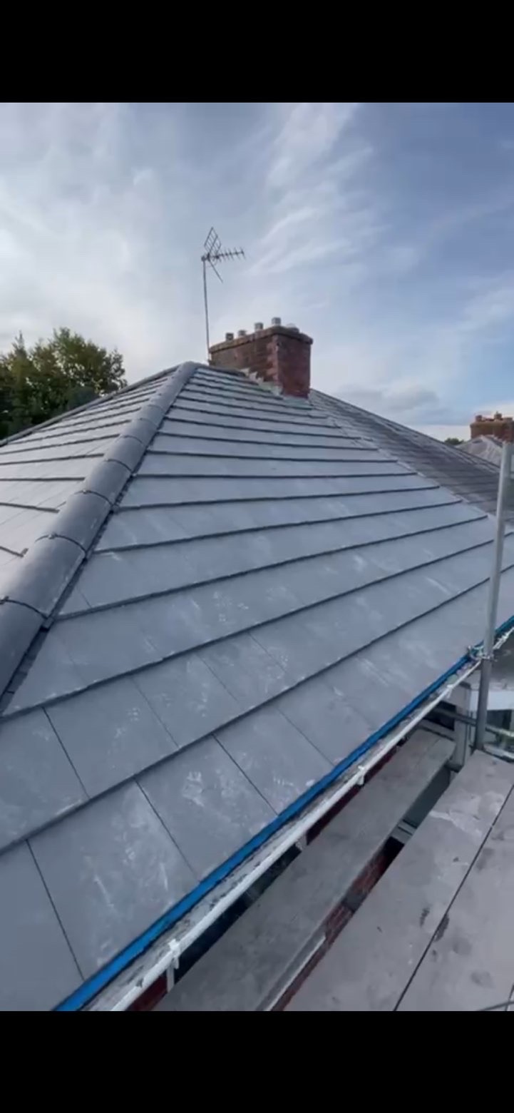Modern slate roof detail